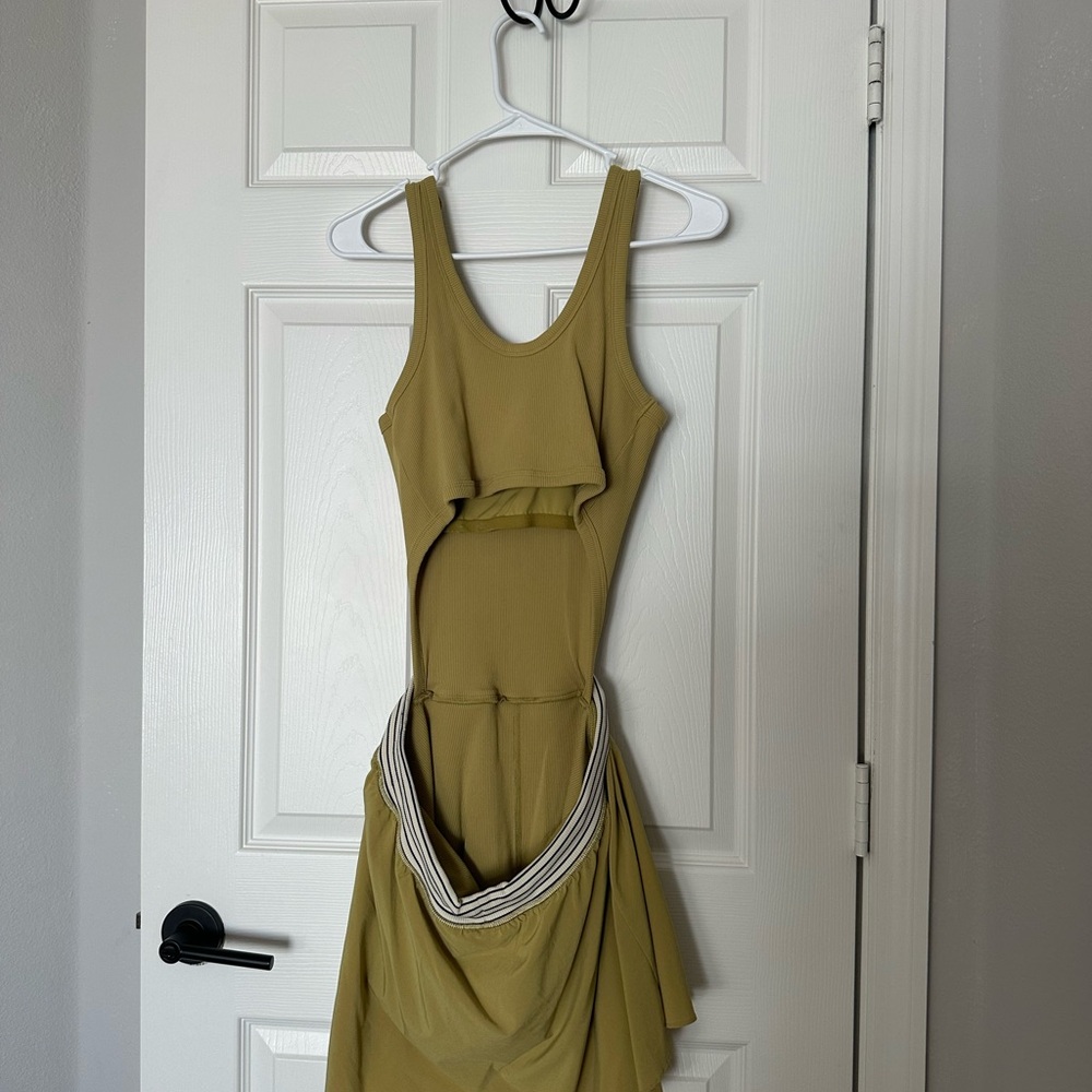 Chic Olive Sleeveless High-Low Dress - Picture 2 of 7